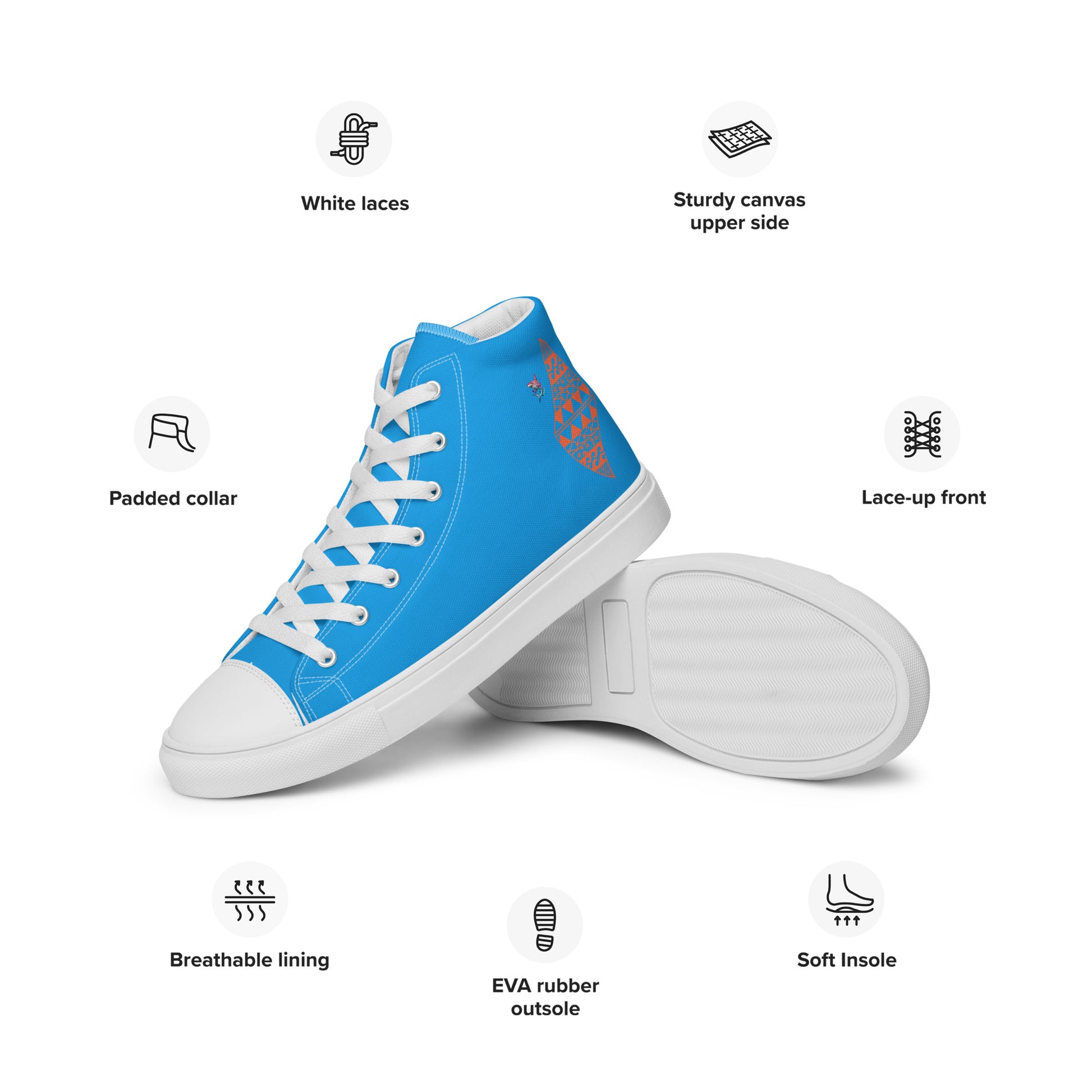 Pa'akai & Kukui Logo Men’s high top canvas shoes Men's High Top Canvas Shoes Pa'akai & Kukui