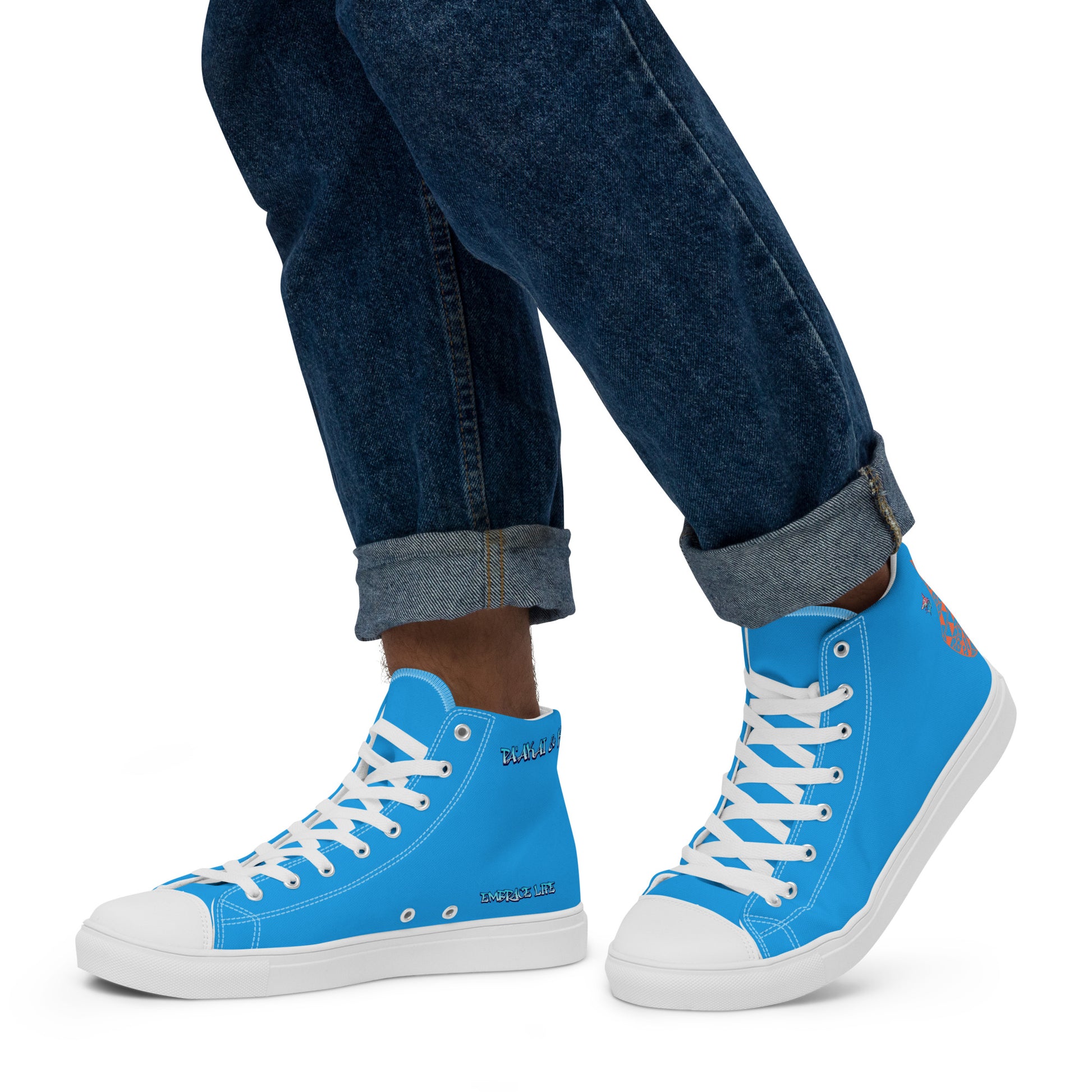Pa'akai & Kukui Logo Men’s high top canvas shoes Men's High Top Canvas Shoes Pa'akai & Kukui