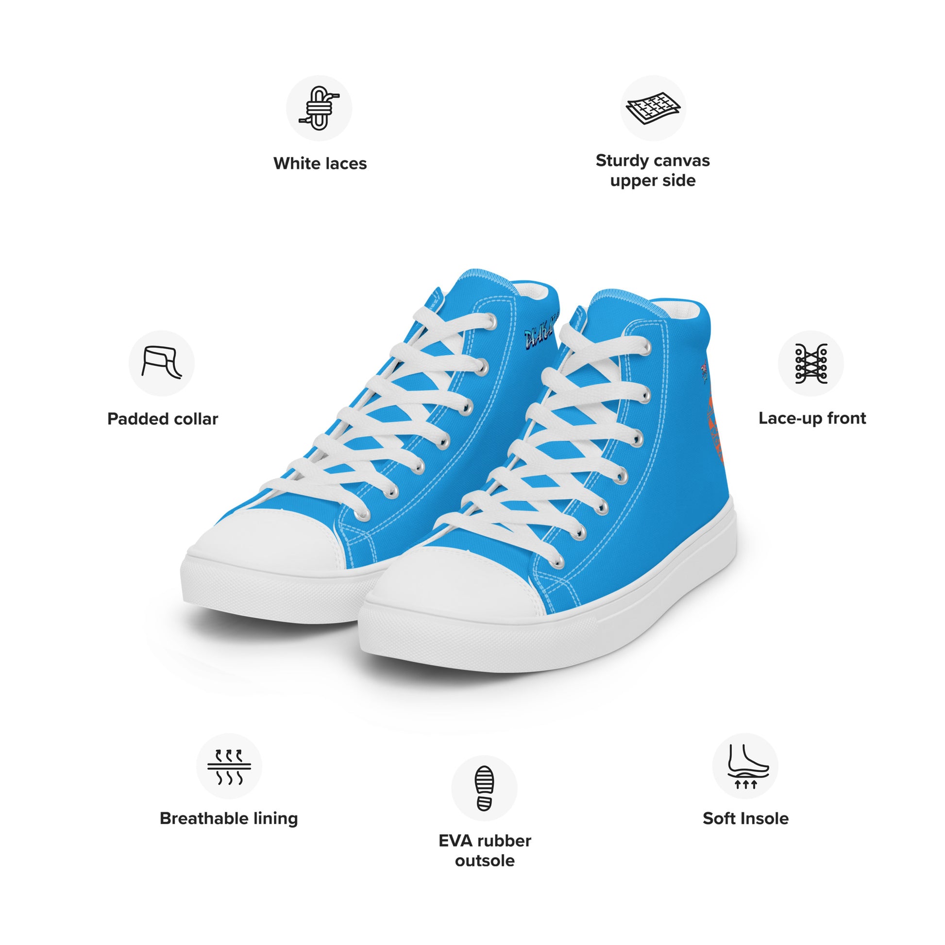 Pa'akai & Kukui Logo Men’s high top canvas shoes Men's High Top Canvas Shoes Pa'akai & Kukui