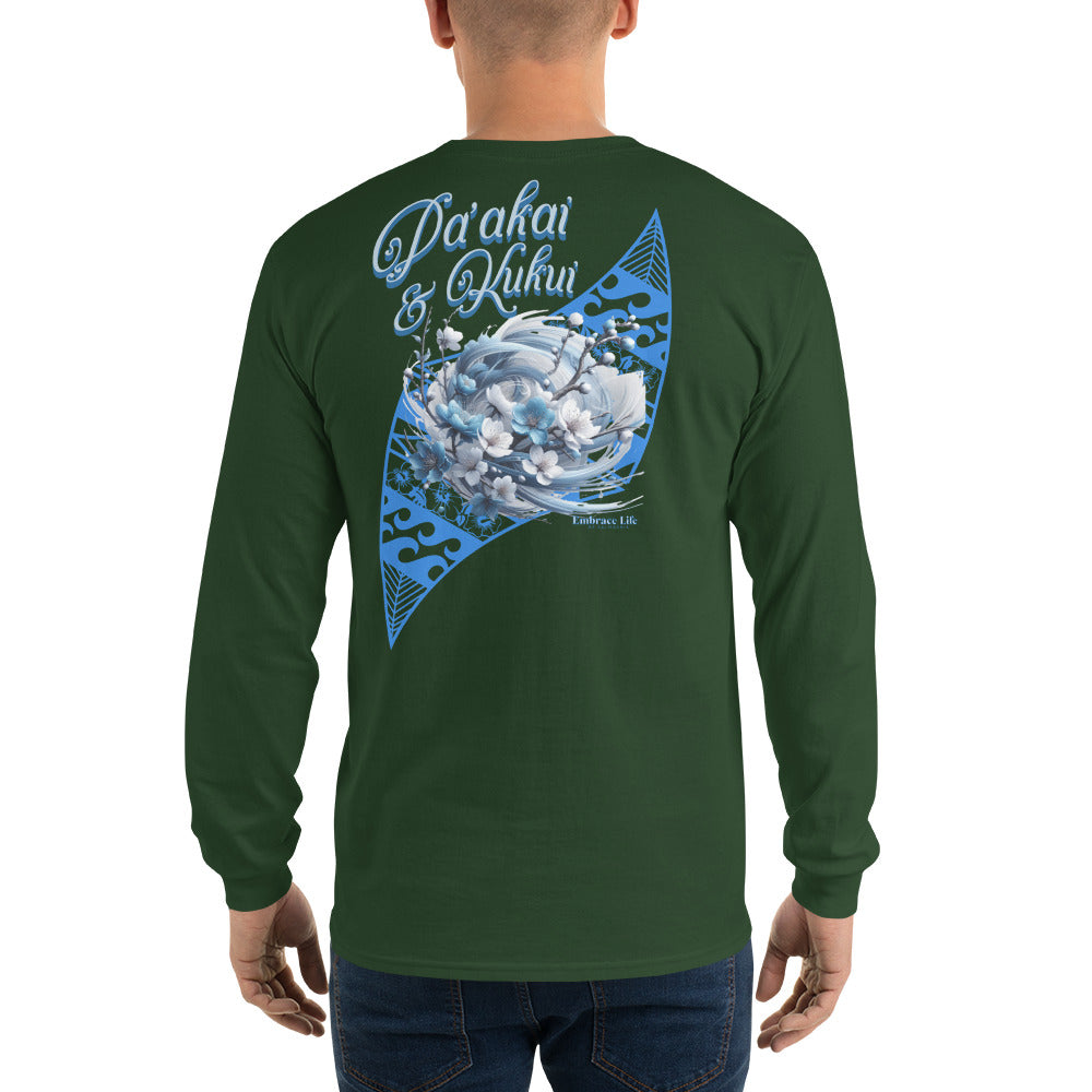 Japanese Cherry Blossom Hawaiian Long Sleeve T-Shirt — Aloha Streetwear Floral Long Sleeve T-shirt Pa'akai & Kukui
