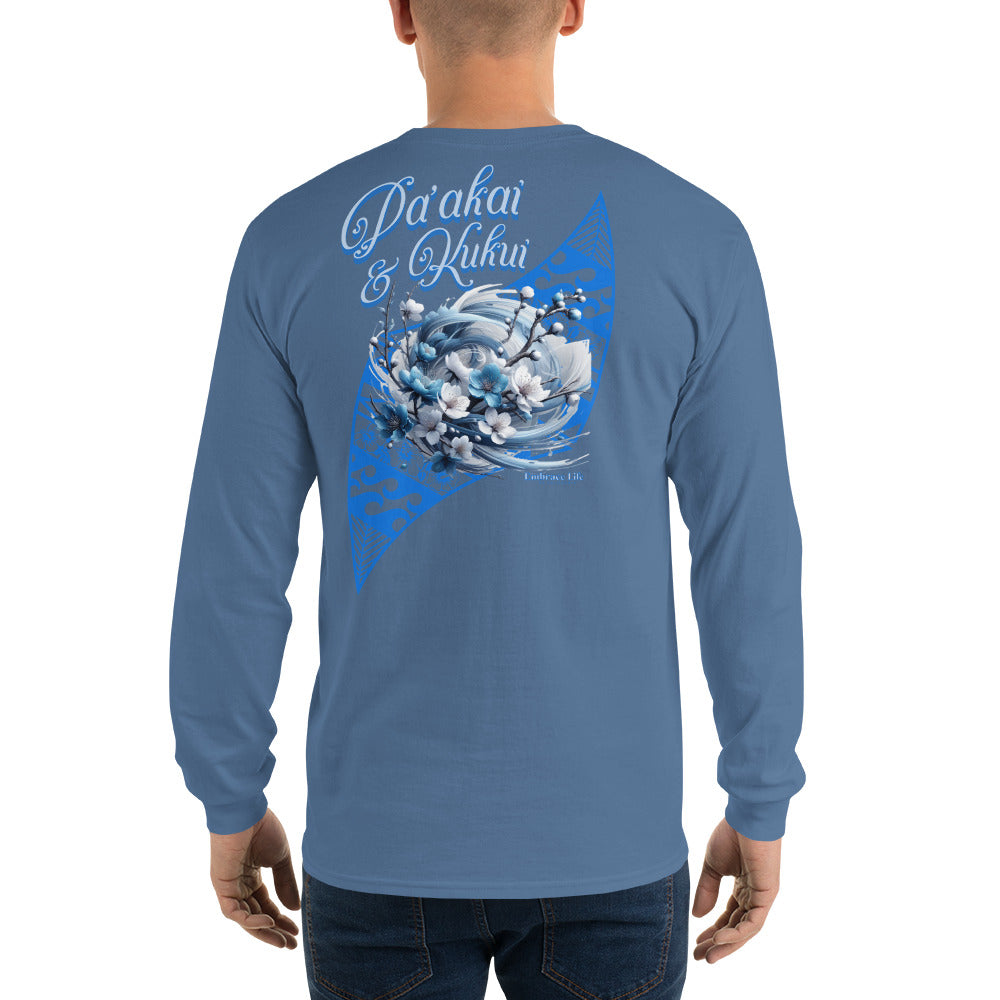 Japanese Cherry Blossom Hawaiian Long Sleeve T-Shirt — Aloha Streetwear Floral Long Sleeve T-shirt Pa'akai & Kukui