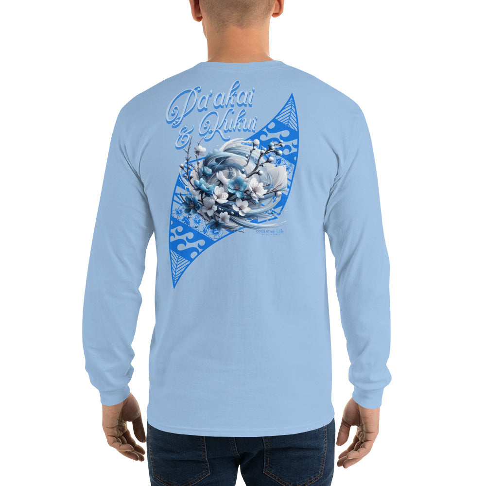 Japanese Cherry Blossom Hawaiian Long Sleeve T-Shirt — Aloha Streetwear Floral Long Sleeve T-shirt Pa'akai & Kukui