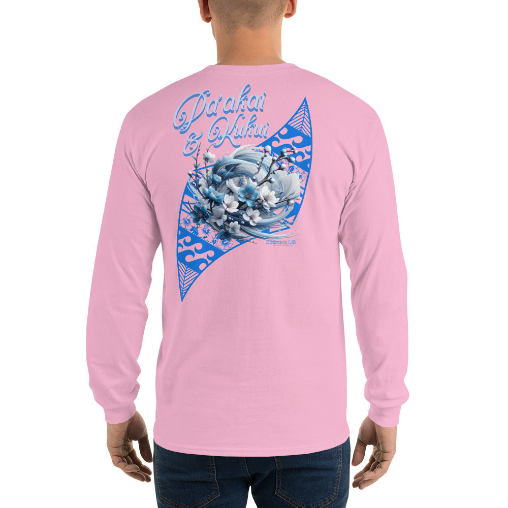 Japanese Cherry Blossom Hawaiian Long Sleeve T-Shirt — Aloha Streetwear Floral Long Sleeve T-shirt Pa'akai & Kukui