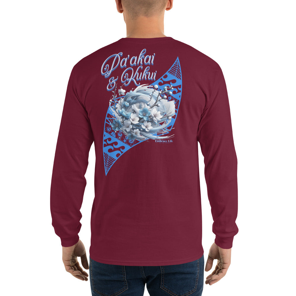Japanese Cherry Blossom Hawaiian Long Sleeve T-Shirt — Aloha Streetwear Floral Long Sleeve T-shirt Pa'akai & Kukui