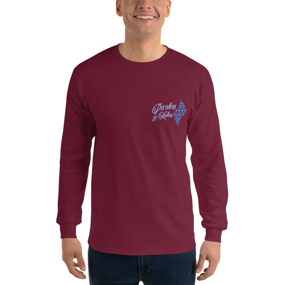 Japanese Cherry Blossom Hawaiian Long Sleeve T-Shirt — Aloha Streetwear Floral Long Sleeve T-shirt Pa'akai & Kukui Maroon S