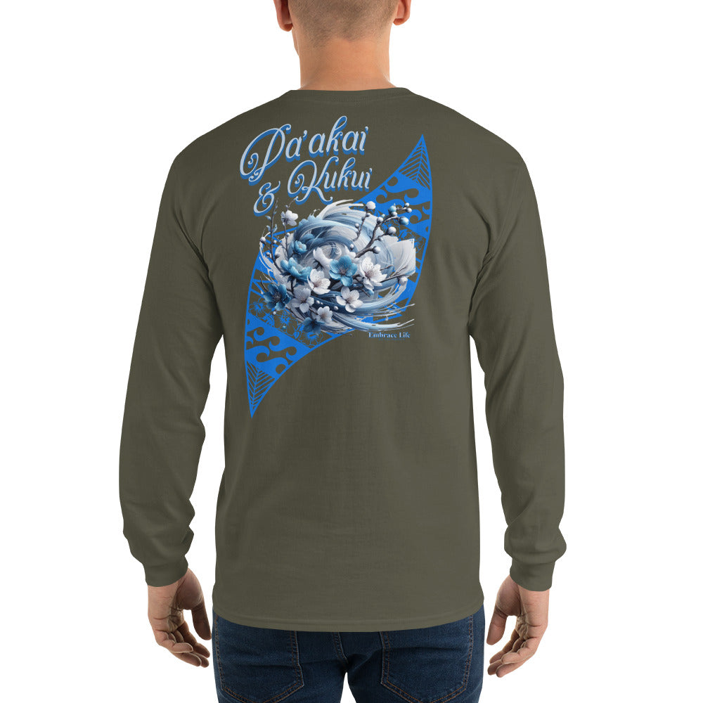 Japanese Cherry Blossom Hawaiian Long Sleeve T-Shirt — Aloha Streetwear Floral Long Sleeve T-shirt Pa'akai & Kukui