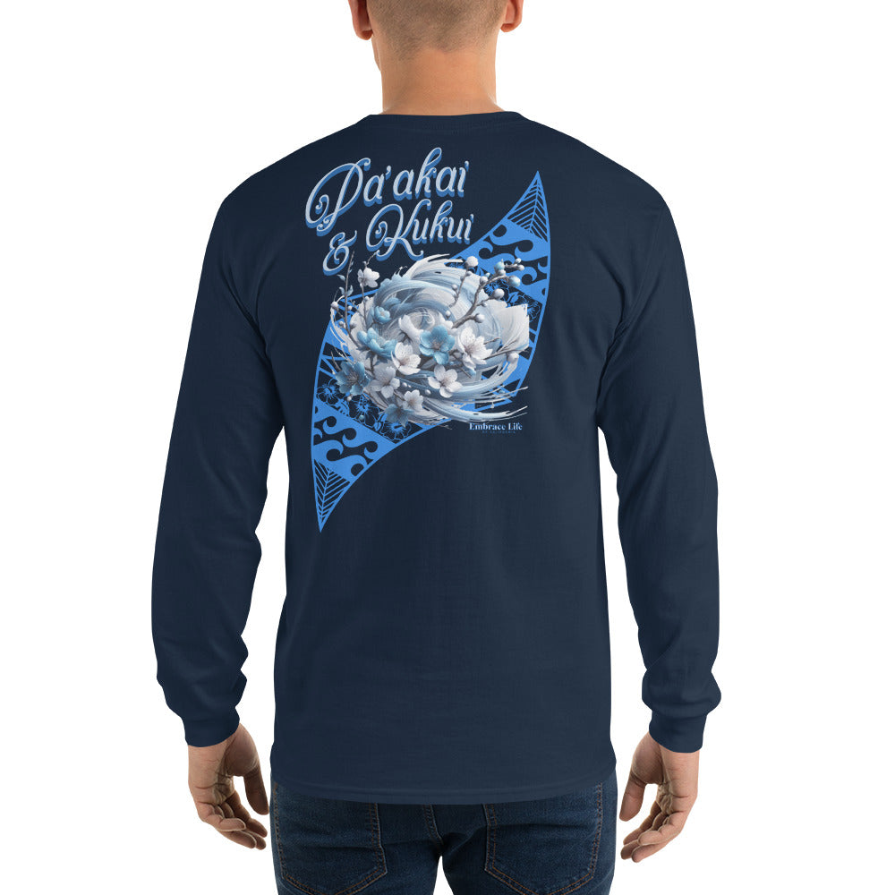 Japanese Cherry Blossom Hawaiian Long Sleeve T-Shirt — Aloha Streetwear Floral Long Sleeve T-shirt Pa'akai & Kukui