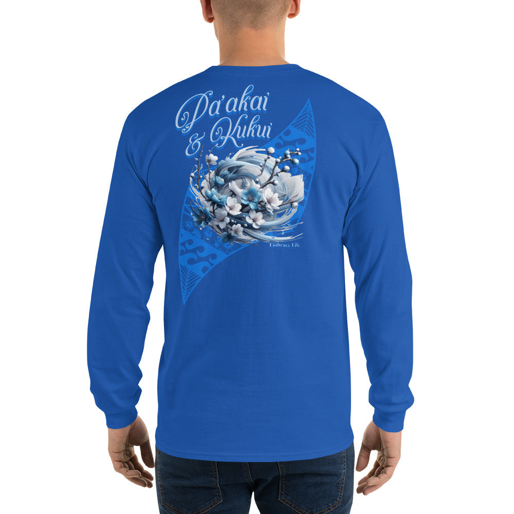 Japanese Cherry Blossom Hawaiian Long Sleeve T-Shirt — Aloha Streetwear Floral Long Sleeve T-shirt Pa'akai & Kukui