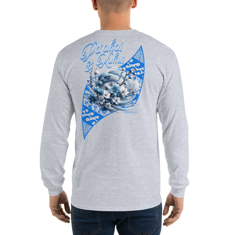 Japanese Cherry Blossom Hawaiian Long Sleeve T-Shirt — Aloha Streetwear Floral Long Sleeve T-shirt Pa'akai & Kukui