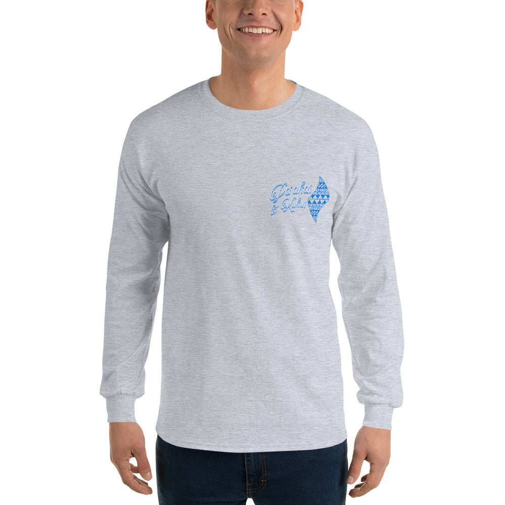 Japanese Cherry Blossom Hawaiian Long Sleeve T-Shirt — Aloha Streetwear Floral Long Sleeve T-shirt Pa'akai & Kukui Sport Grey S