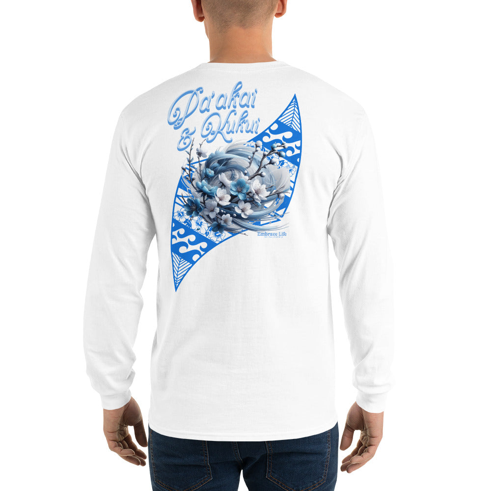Japanese Cherry Blossom Hawaiian Long Sleeve T-Shirt — Aloha Streetwear Floral Long Sleeve T-shirt Pa'akai & Kukui