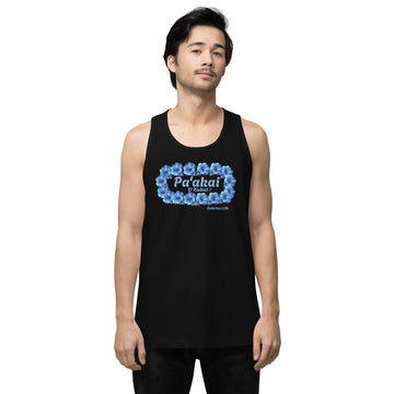 Pua aloalo Men’s premium tank top Tank Top Pa'akai & Kukui Black S