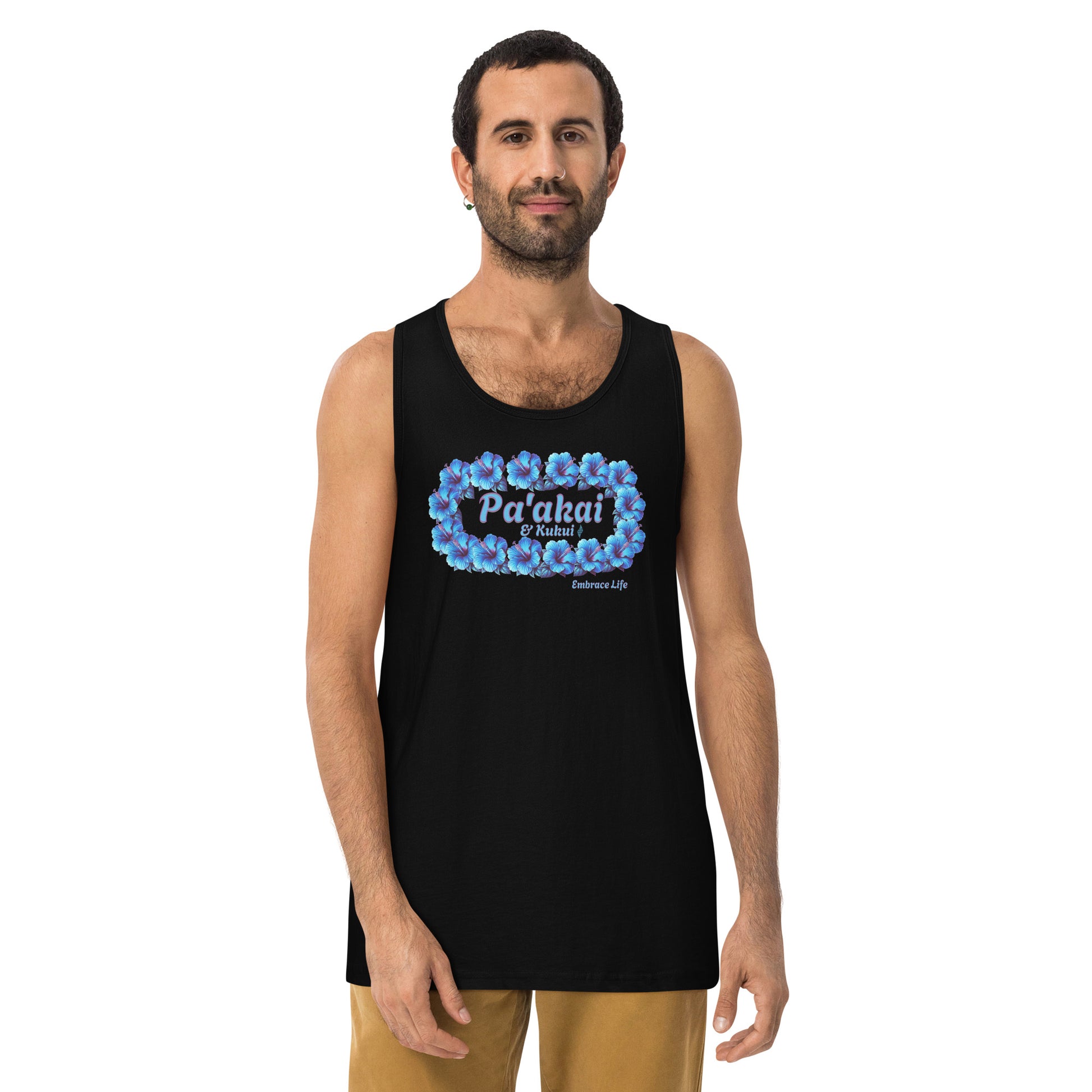 Pua aloalo Men’s premium tank top Tank Top Pa'akai & Kukui