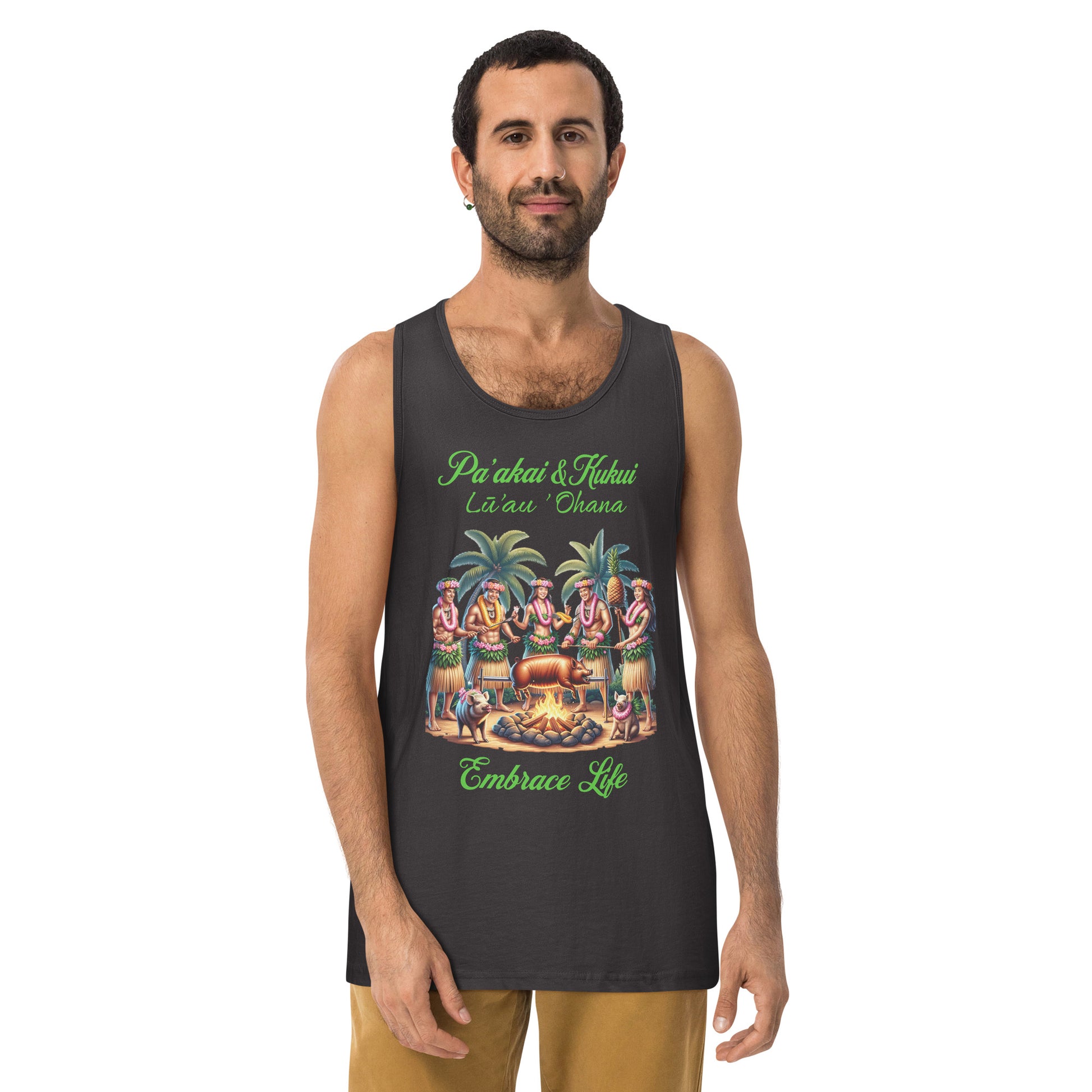 Pa'akai & Kukui Lū'au 'Ohana - Men’s premium tank top Tank Top Pa'akai & Kukui