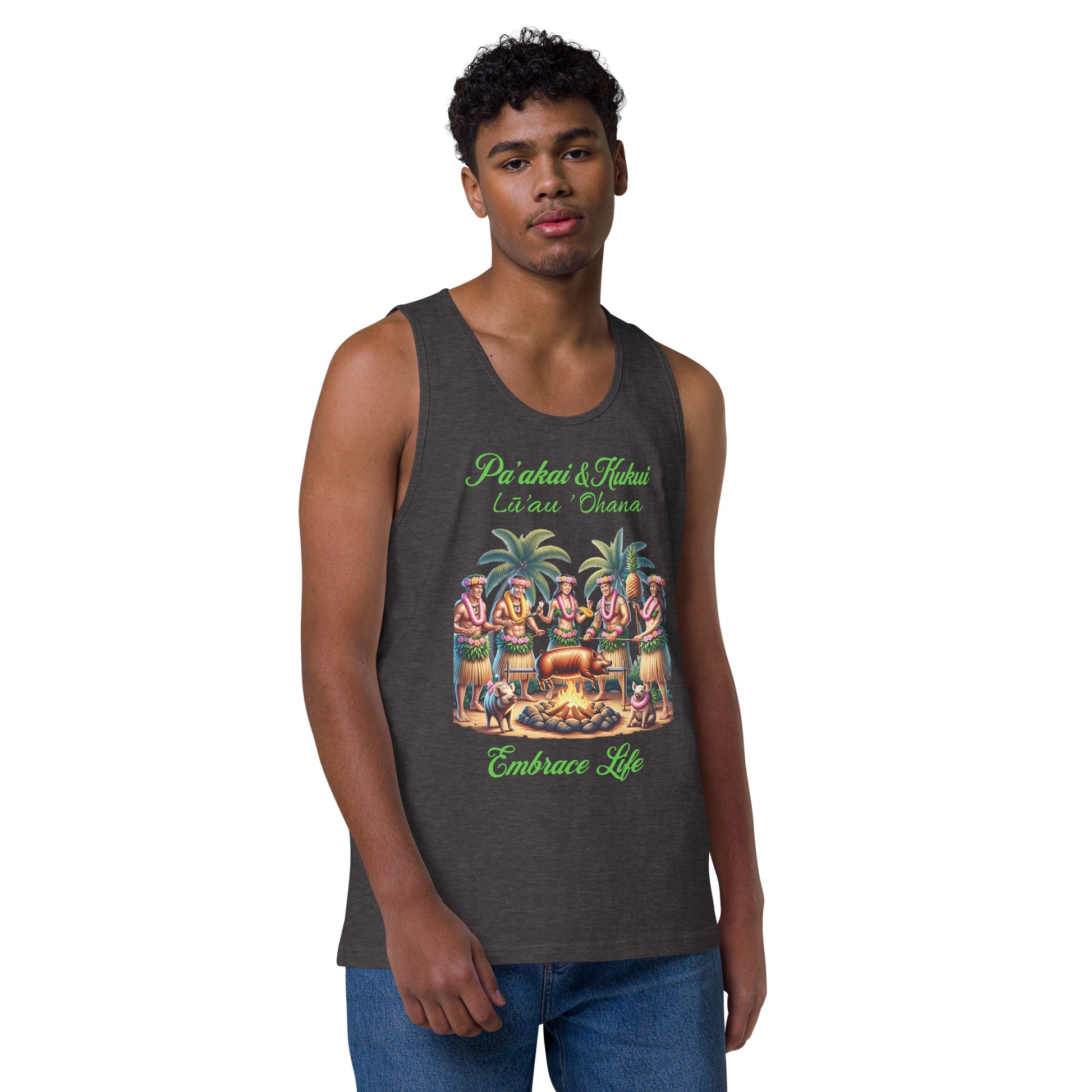 Pa'akai & Kukui Lū'au 'Ohana - Men’s premium tank top Tank Top Pa'akai & Kukui