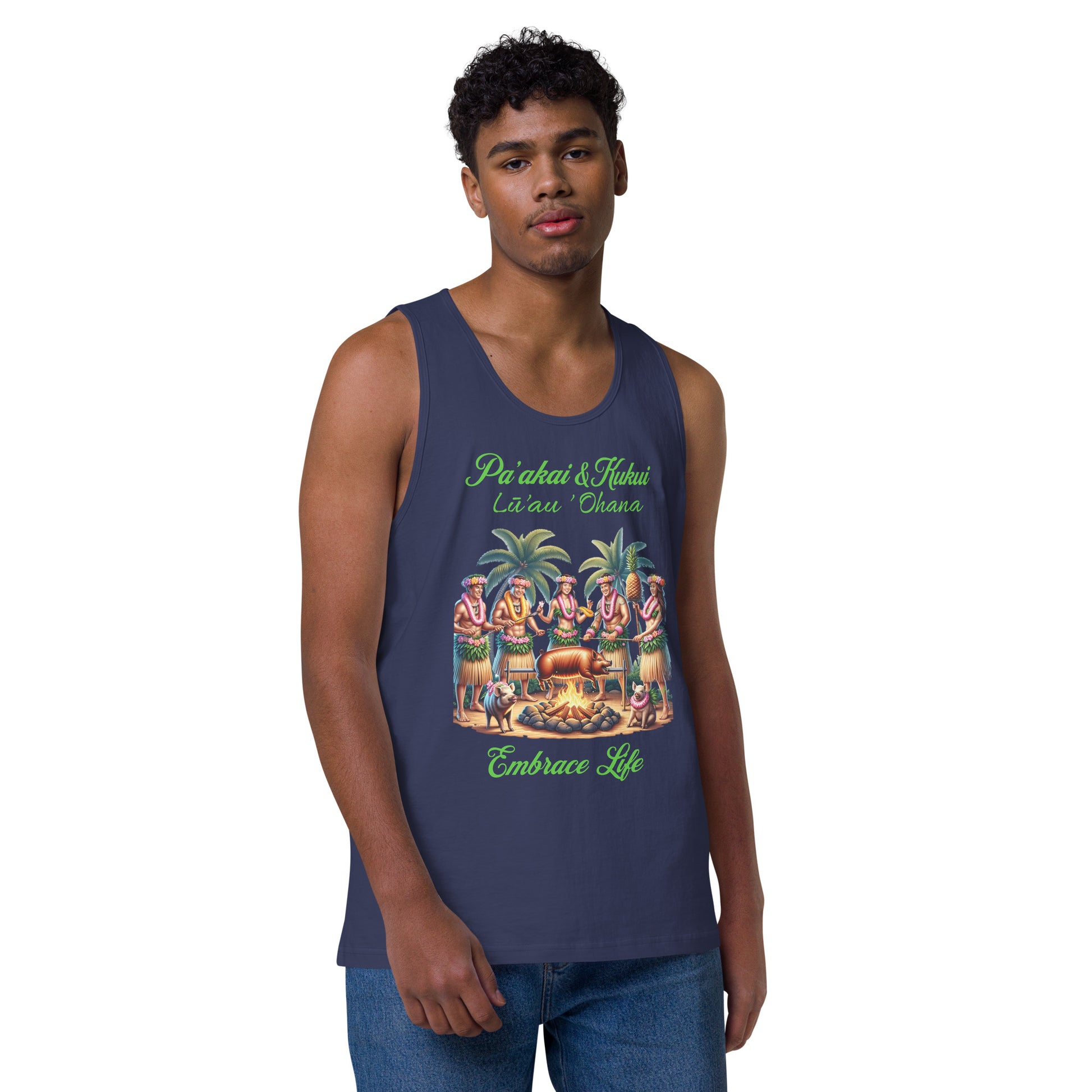 Pa'akai & Kukui Lū'au 'Ohana - Men’s premium tank top Tank Top Pa'akai & Kukui