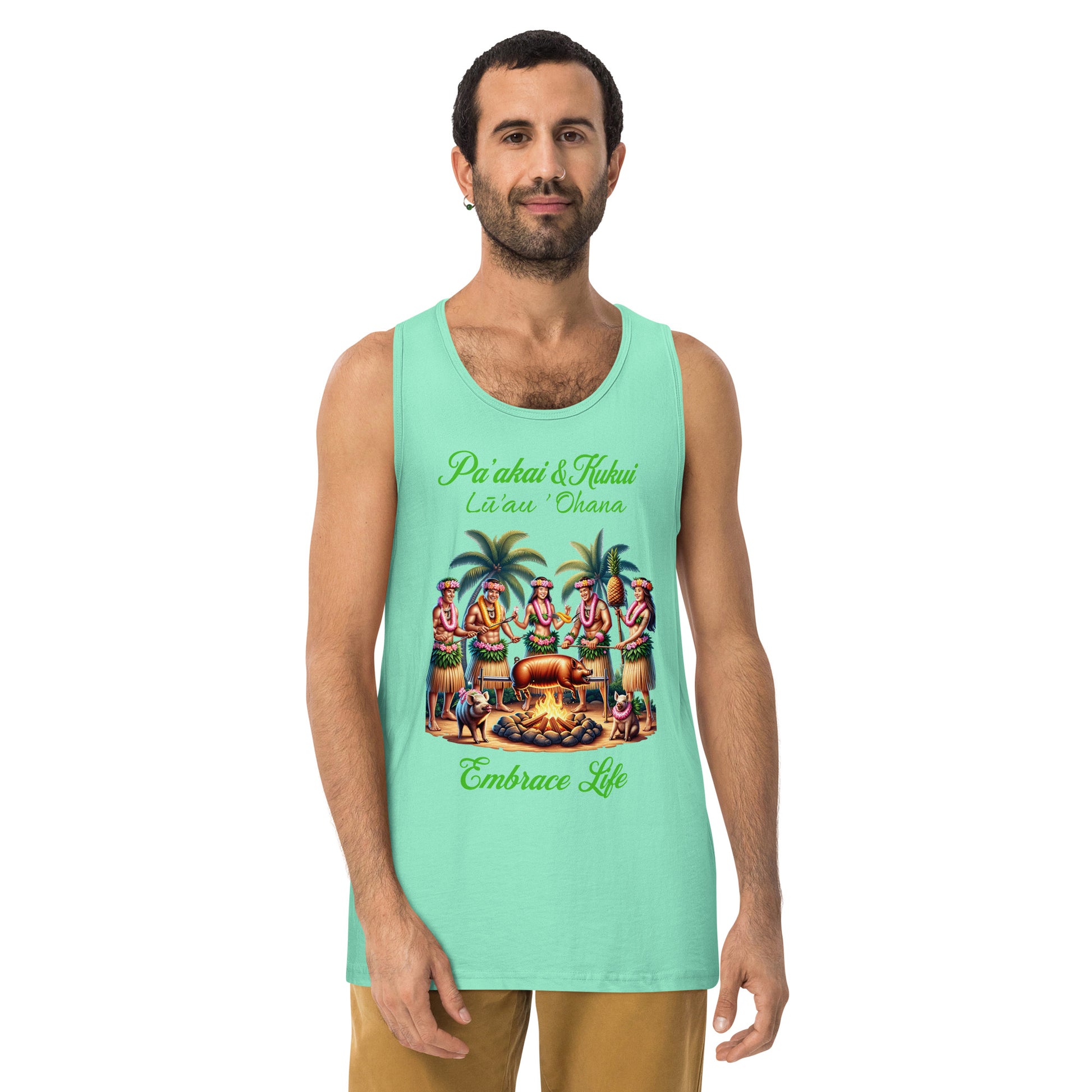 Pa'akai & Kukui Lū'au 'Ohana - Men’s premium tank top Tank Top Pa'akai & Kukui