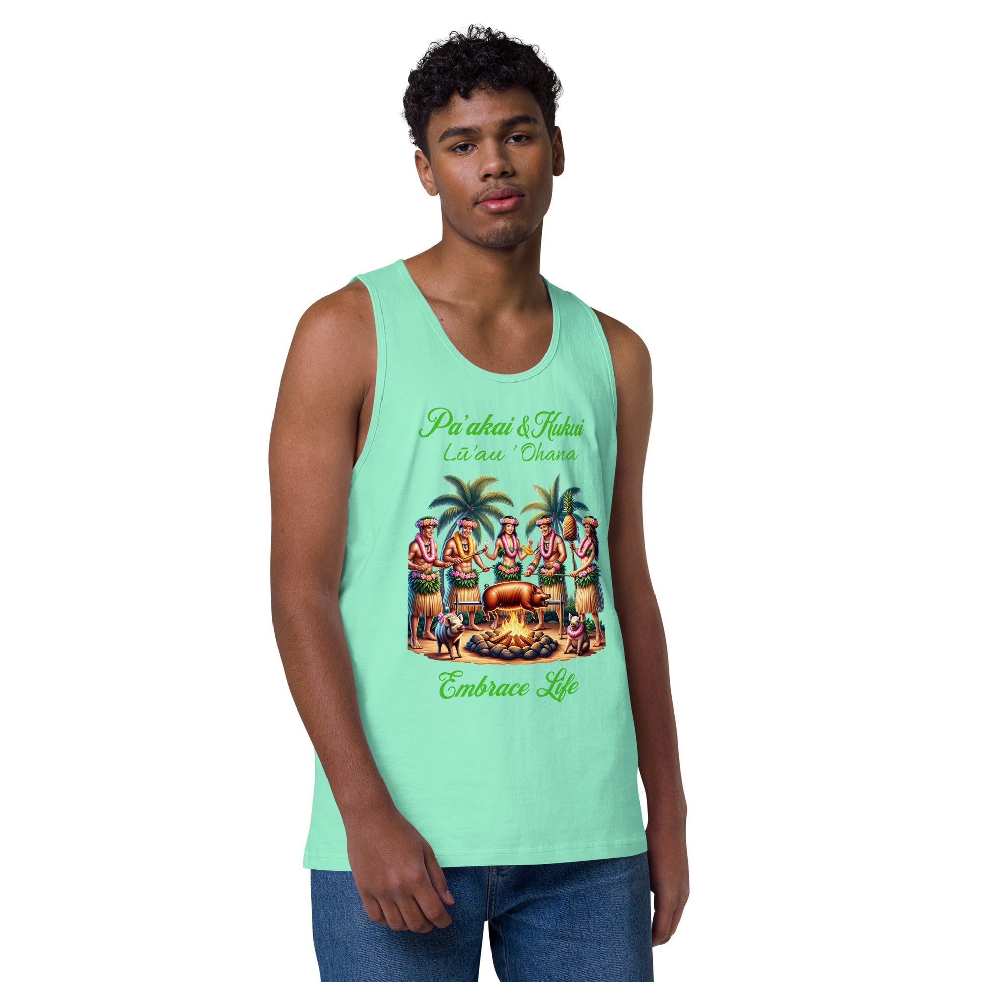 Pa'akai & Kukui Lū'au 'Ohana - Men’s premium tank top Tank Top Pa'akai & Kukui