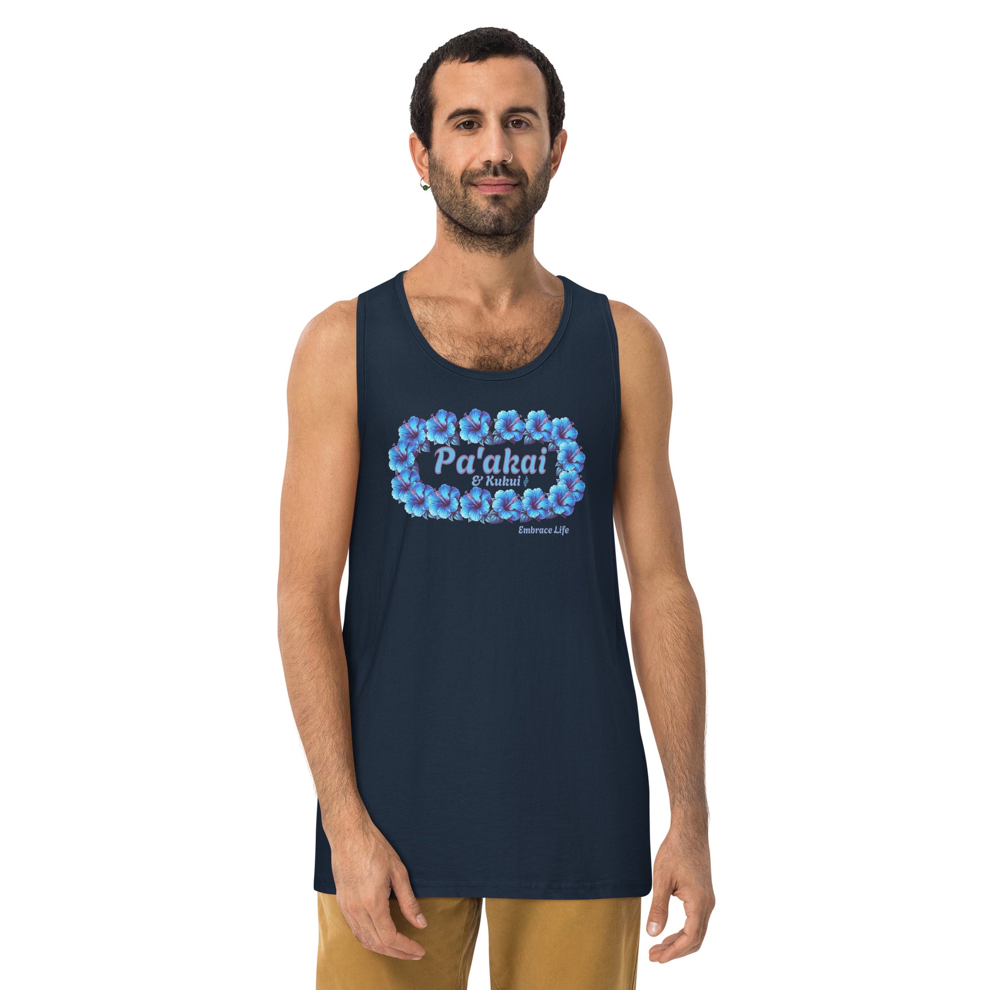 Pua aloalo Men’s premium tank top Tank Top Pa'akai & Kukui