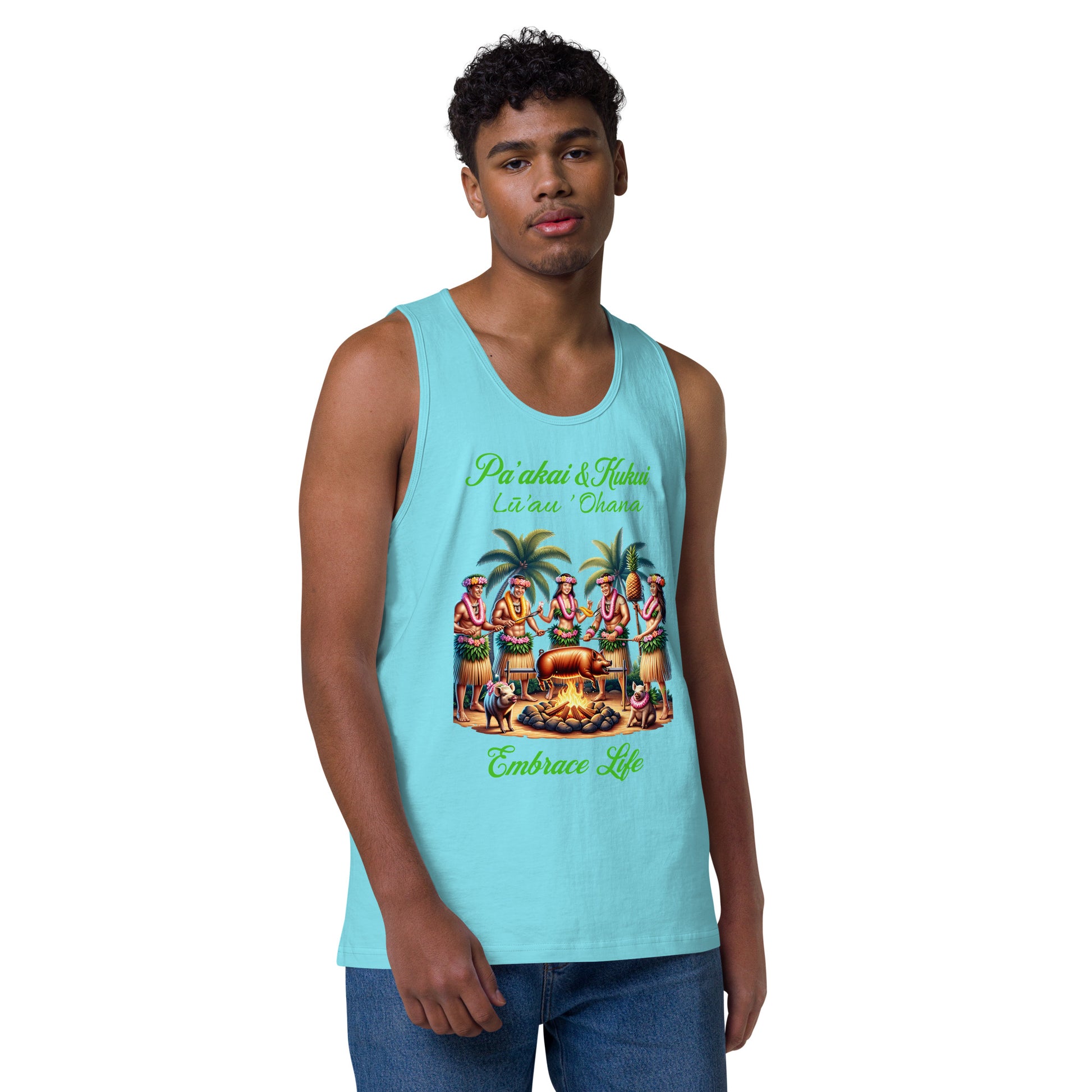 Pa'akai & Kukui Lū'au 'Ohana - Men’s premium tank top Tank Top Pa'akai & Kukui