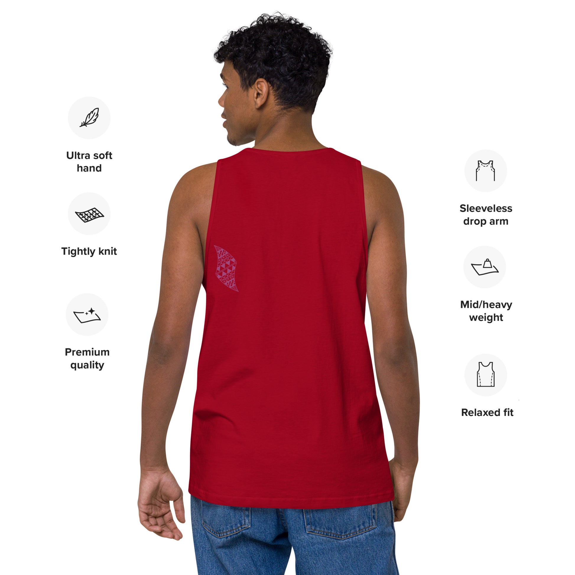 Pua aloalo Men’s premium tank top Tank Top Pa'akai & Kukui