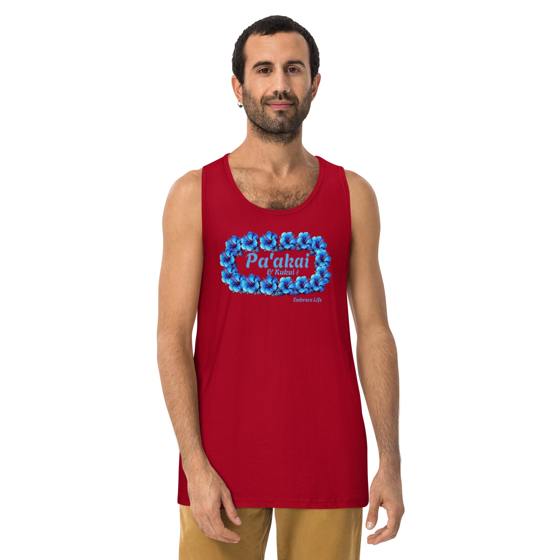 Pua aloalo Men’s premium tank top Tank Top Pa'akai & Kukui