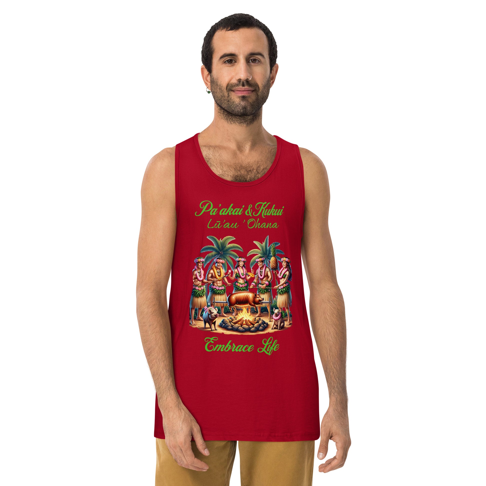 Pa'akai & Kukui Lū'au 'Ohana - Men’s premium tank top Tank Top Pa'akai & Kukui