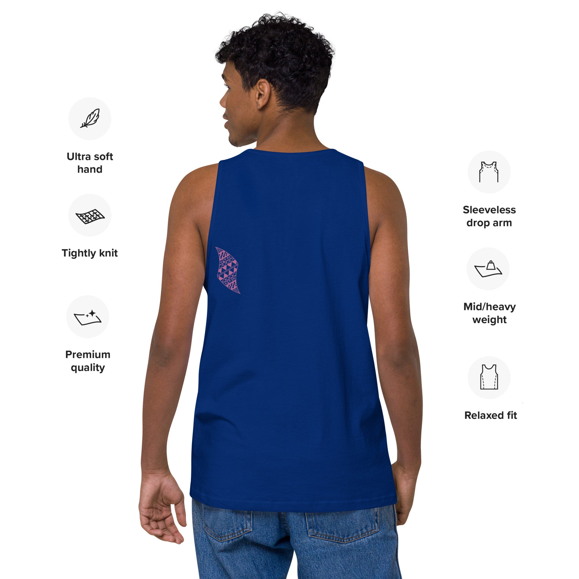 Pua aloalo Men’s premium tank top Tank Top Pa'akai & Kukui