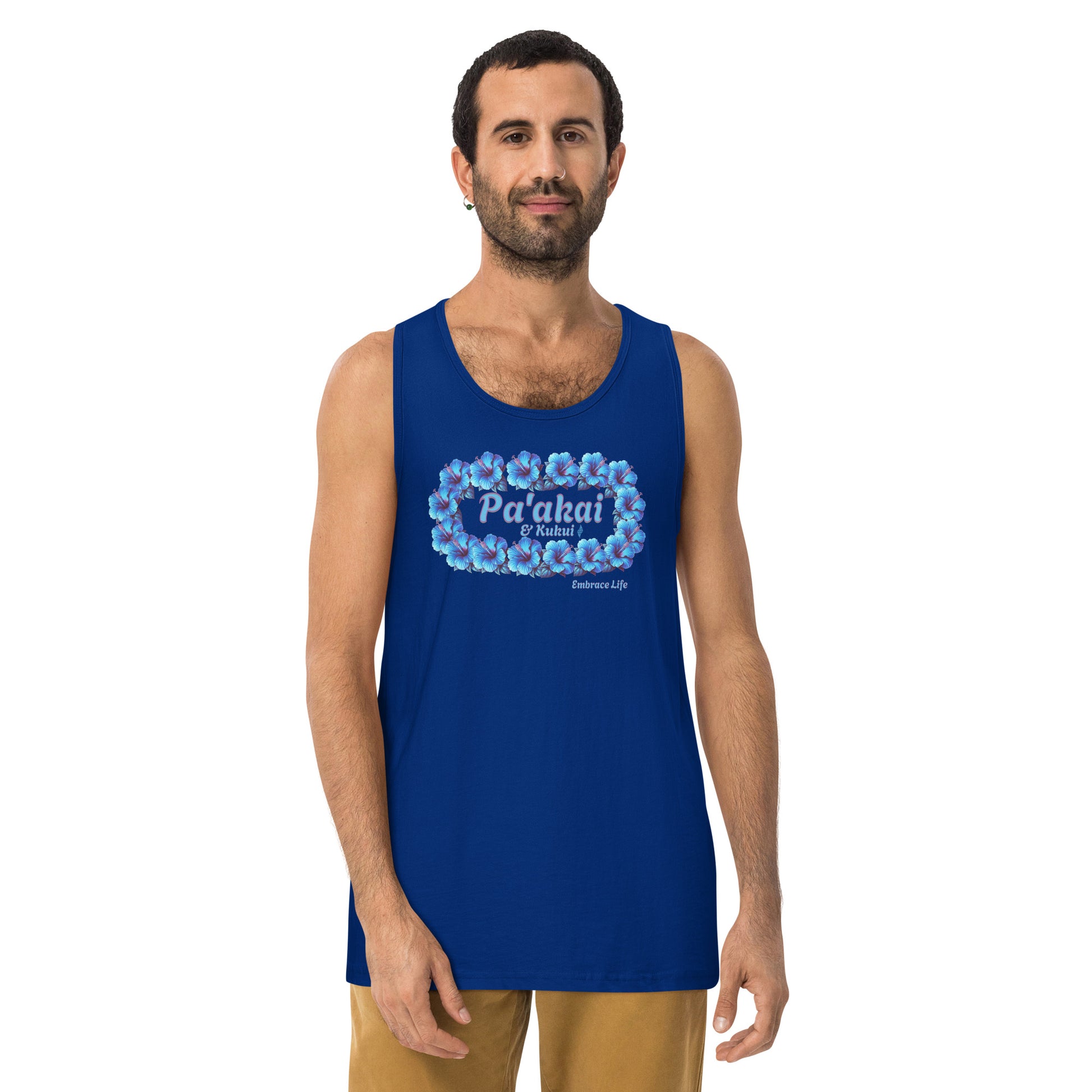 Pua aloalo Men’s premium tank top Tank Top Pa'akai & Kukui