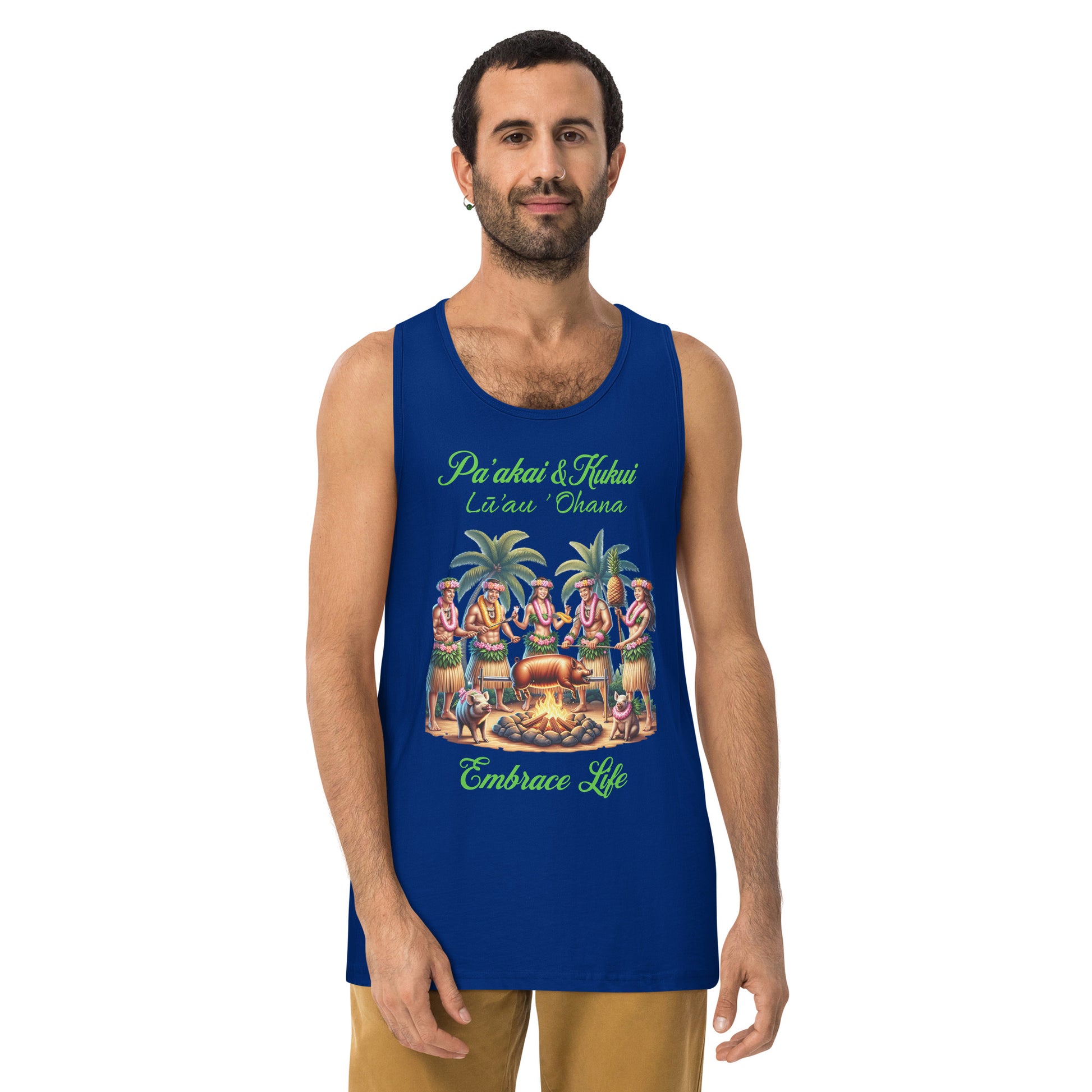 Pa'akai & Kukui Lū'au 'Ohana - Men’s premium tank top Tank Top Pa'akai & Kukui