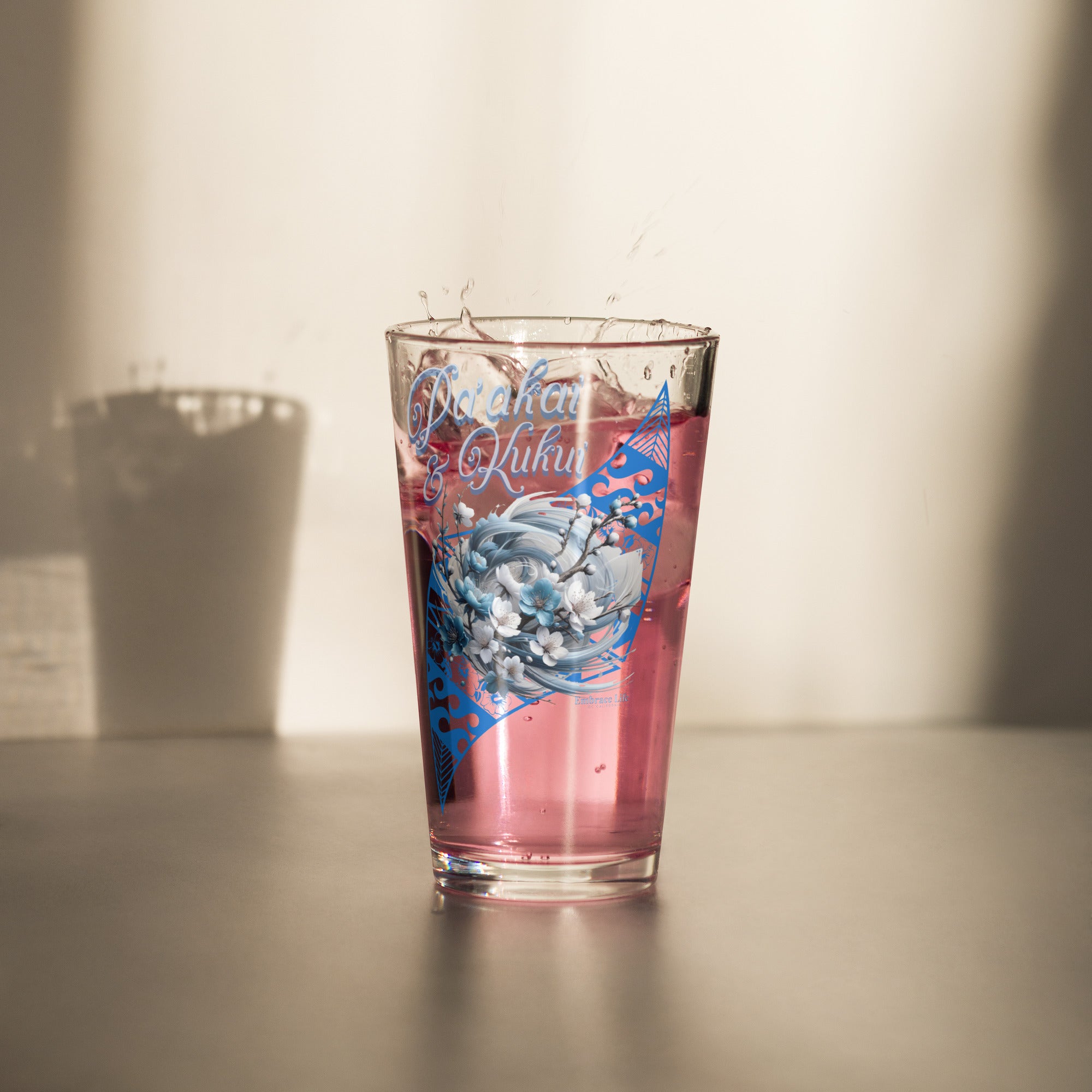Japanese Cherry Blossom Shaker pint glass Shaker Pint Glass Pa'akai & Kukui Default Title