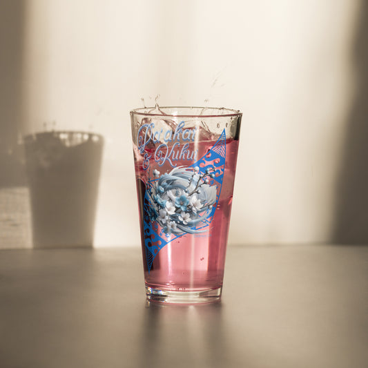 Japanese Cherry Blossom Hawaiian Shaker Pint Glass — Floral Aloha Drinkware 16 oz Shaker Pint Glass Pa'akai & Kukui Default Title