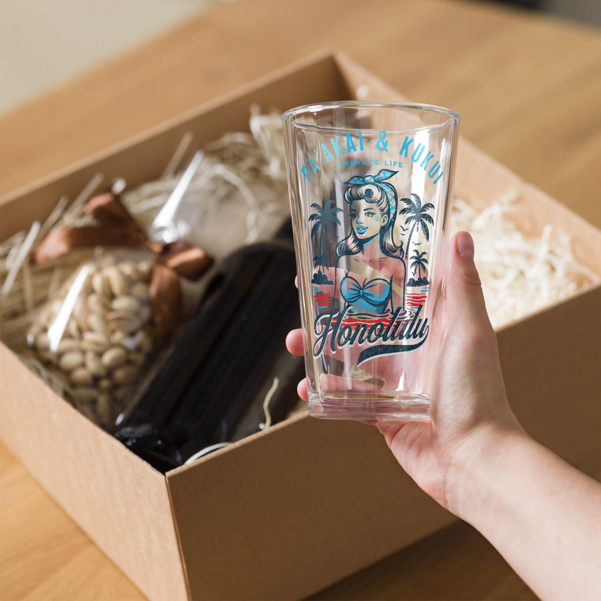 Honolulu Shaker pint glass Shaker Pint Glass Pa'akai & Kukui Default Title