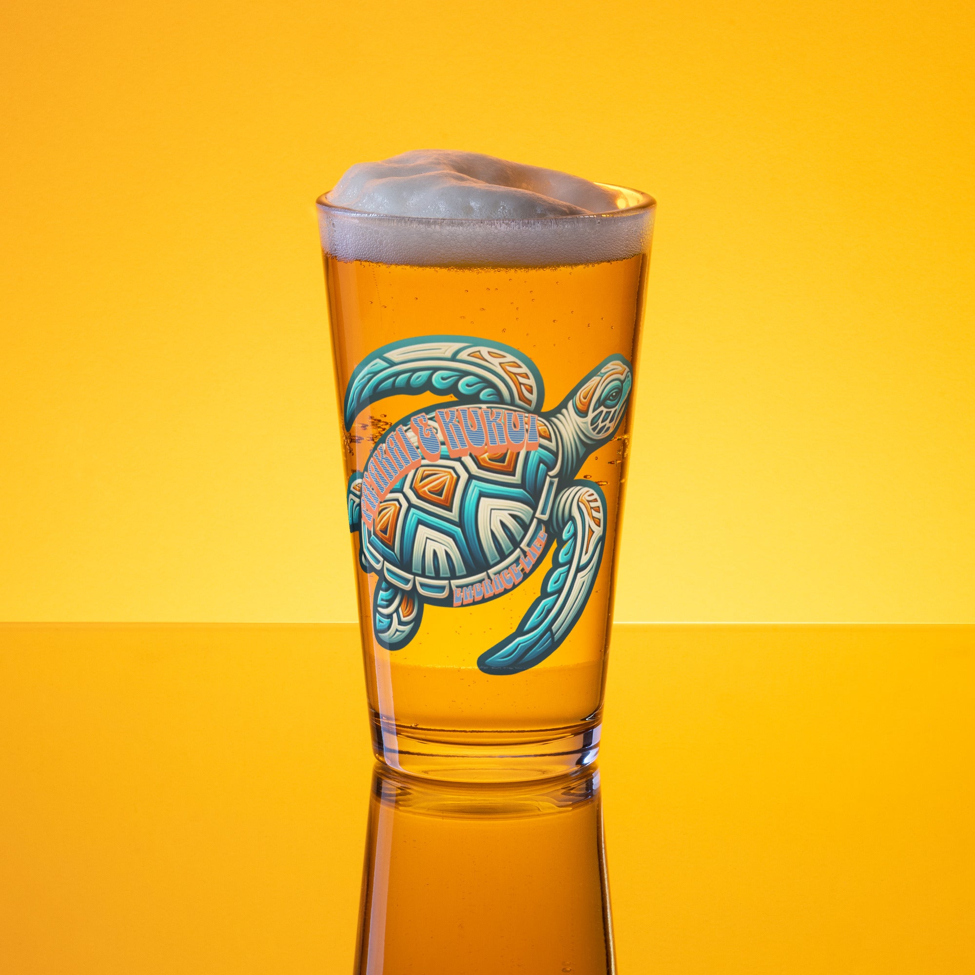 Tribal Sea Turtle Shaker pint glass Shaker Pint Glass Pa'akai & Kukui Default Title