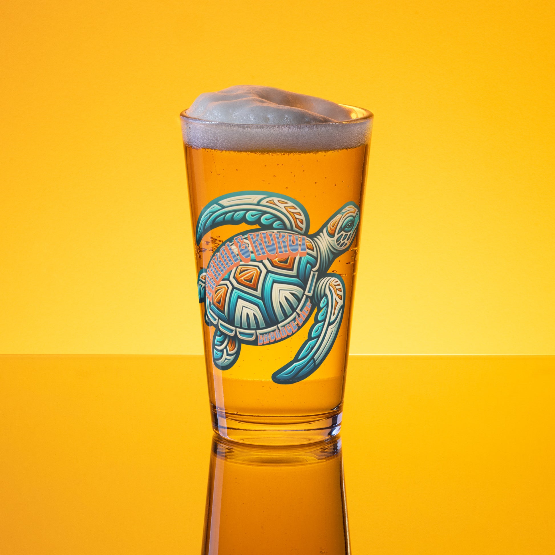 Tribal Sea Turtle Shaker pint glass Shaker Pint Glass Pa'akai & Kukui Default Title