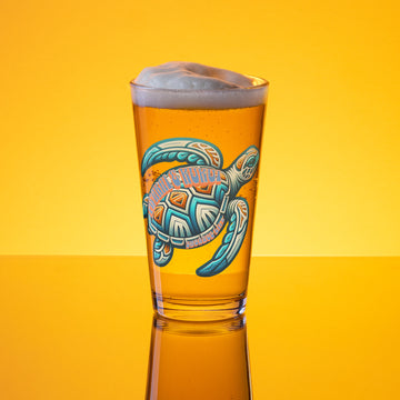 Tribal Sea Turtle Shaker pint glass Shaker Pint Glass Pa'akai & Kukui Default Title