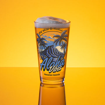 Aloha Vibes (Blue) Shaker pint glass Shaker Pint Glass Pa'akai & Kukui Default Title