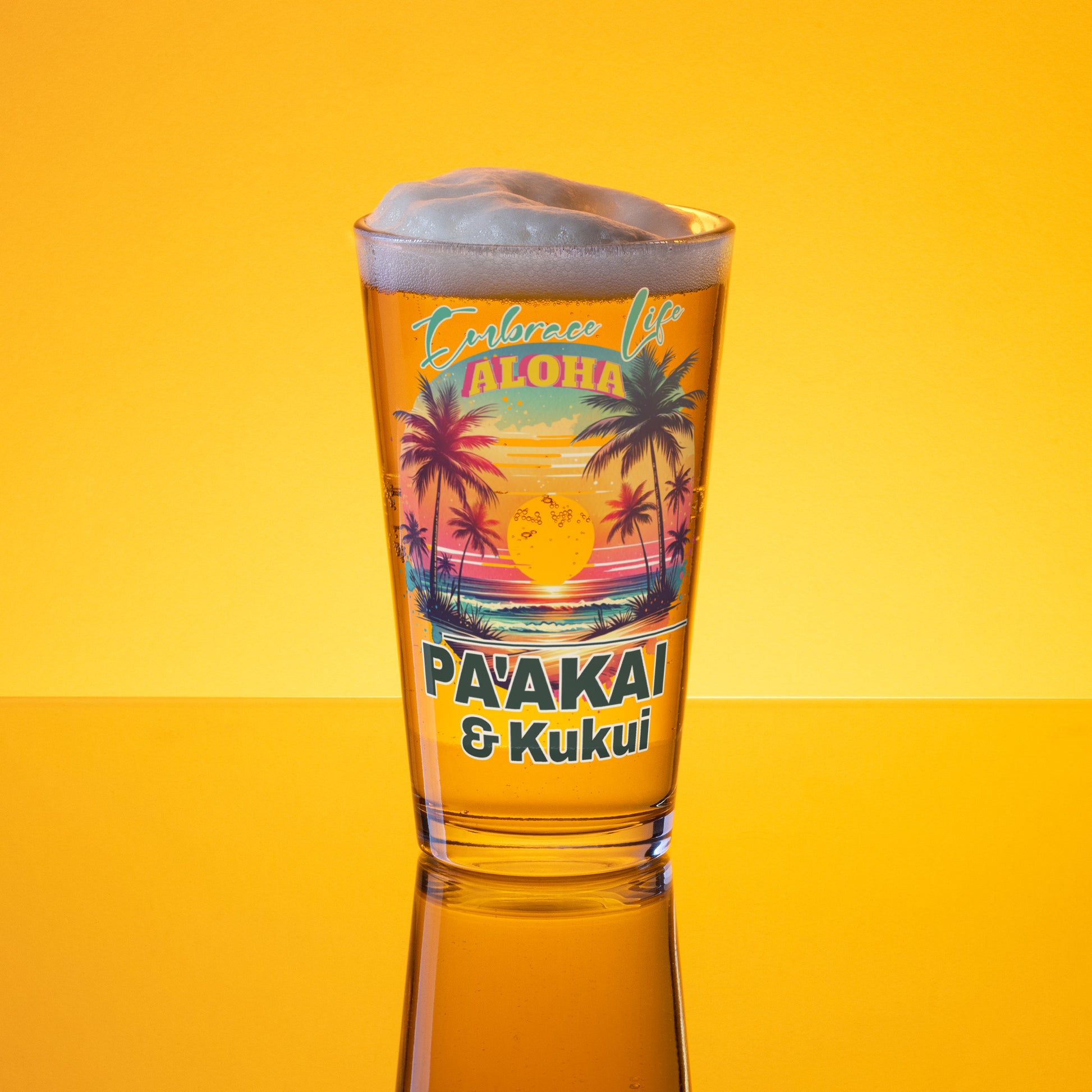 Aloha Style Shaker pint glass Shaker Pint Glass Pa'akai & Kukui Default Title