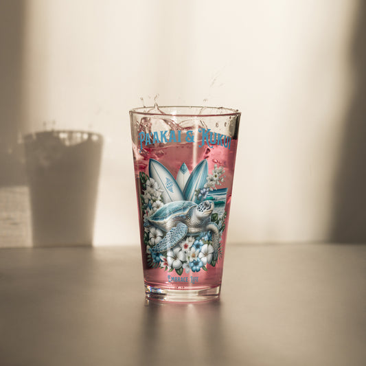 Blue Sea Turtle Shaker pint glass