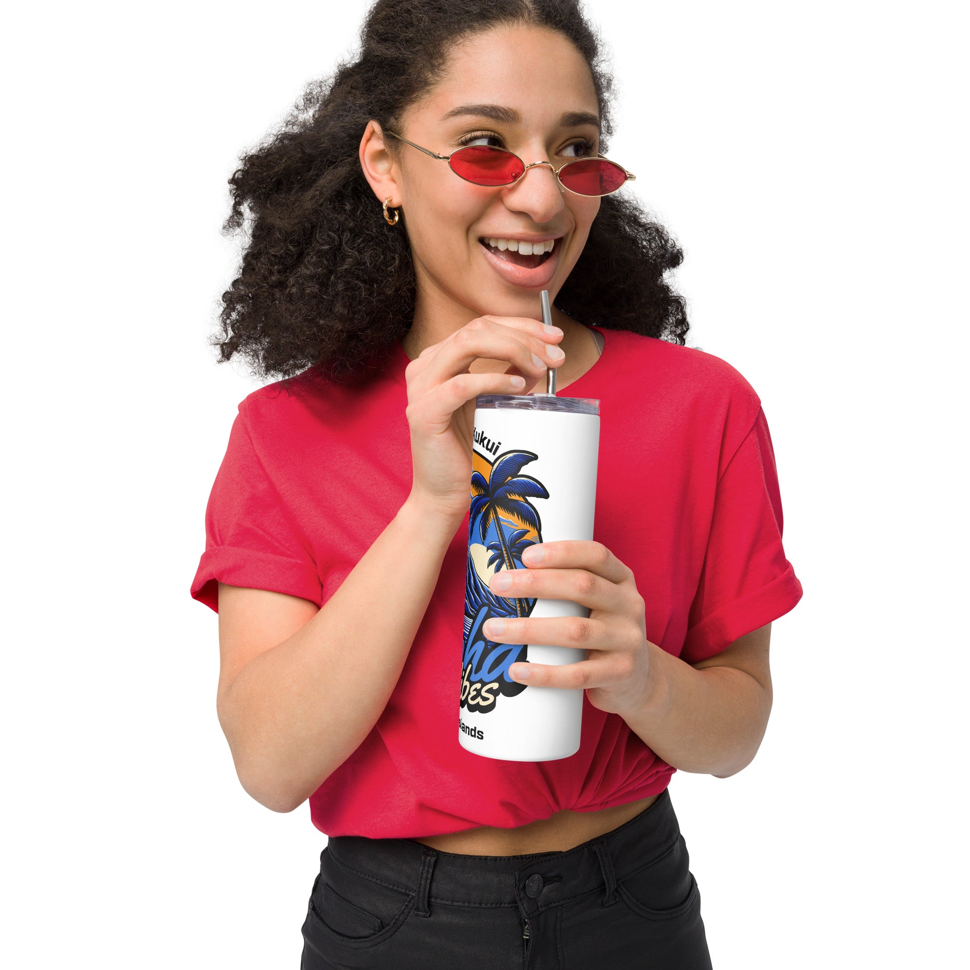 Aloha Vibes (Blue) Stainless steel tumbler Tumbler Pa'akai & Kukui