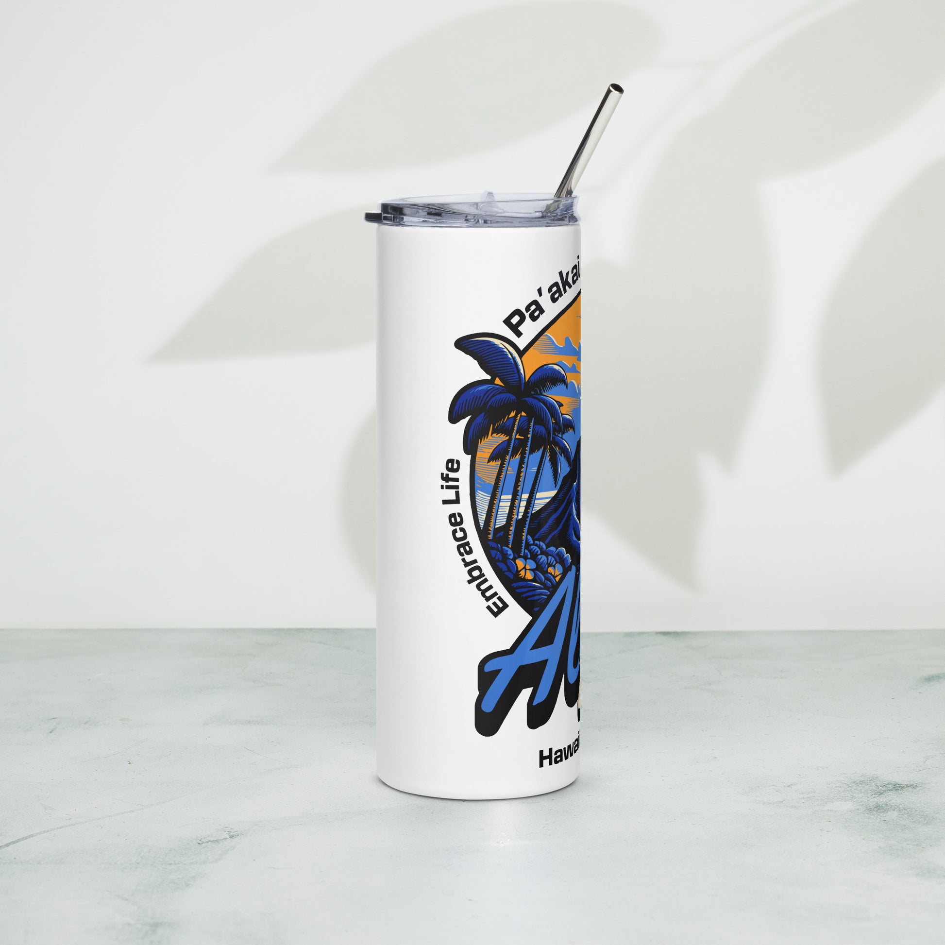 Aloha Vibes (Blue) Stainless steel tumbler Tumbler Pa'akai & Kukui