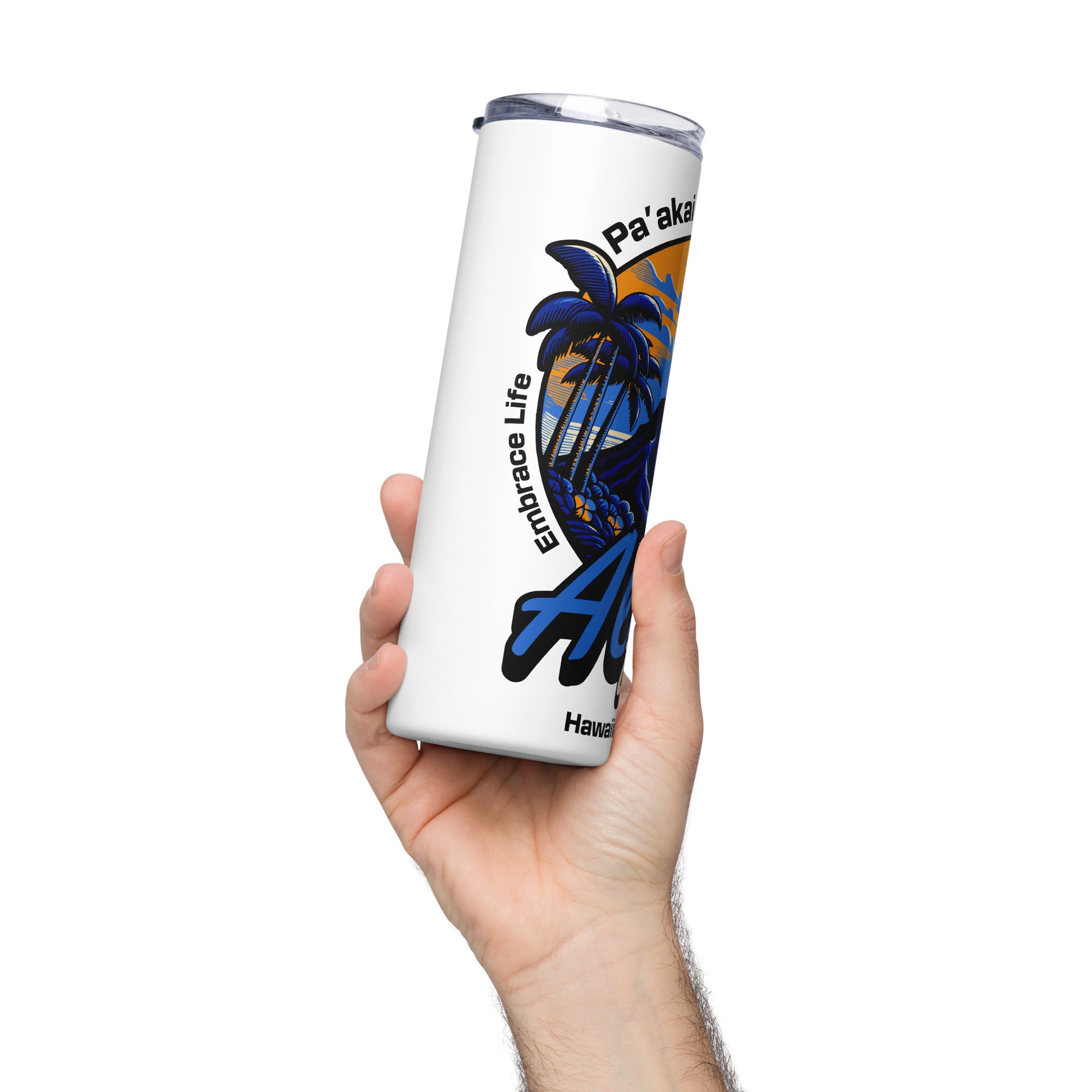 Aloha Vibes (Blue) Stainless steel tumbler Tumbler Pa'akai & Kukui