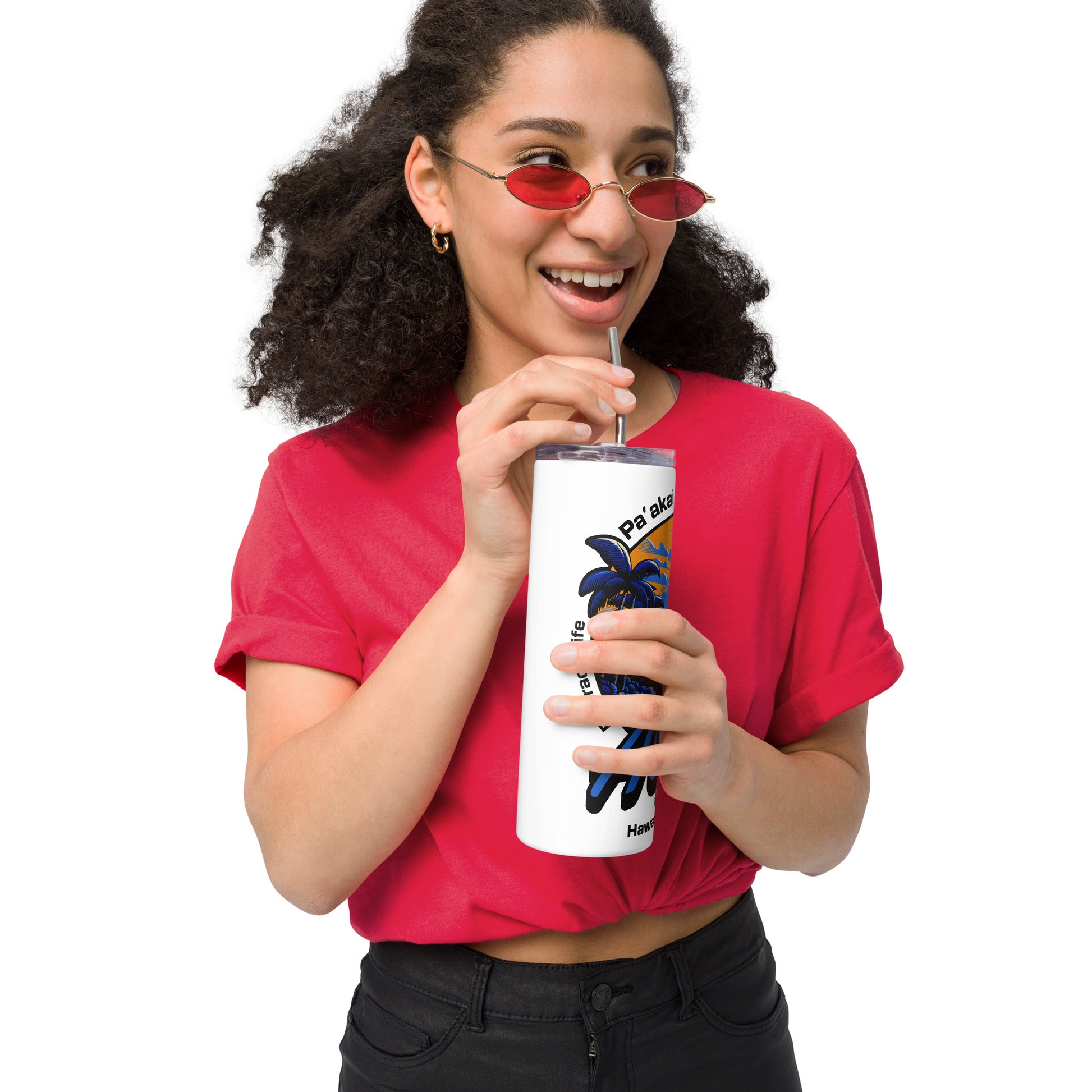 Aloha Vibes (Blue) Stainless steel tumbler Tumbler Pa'akai & Kukui