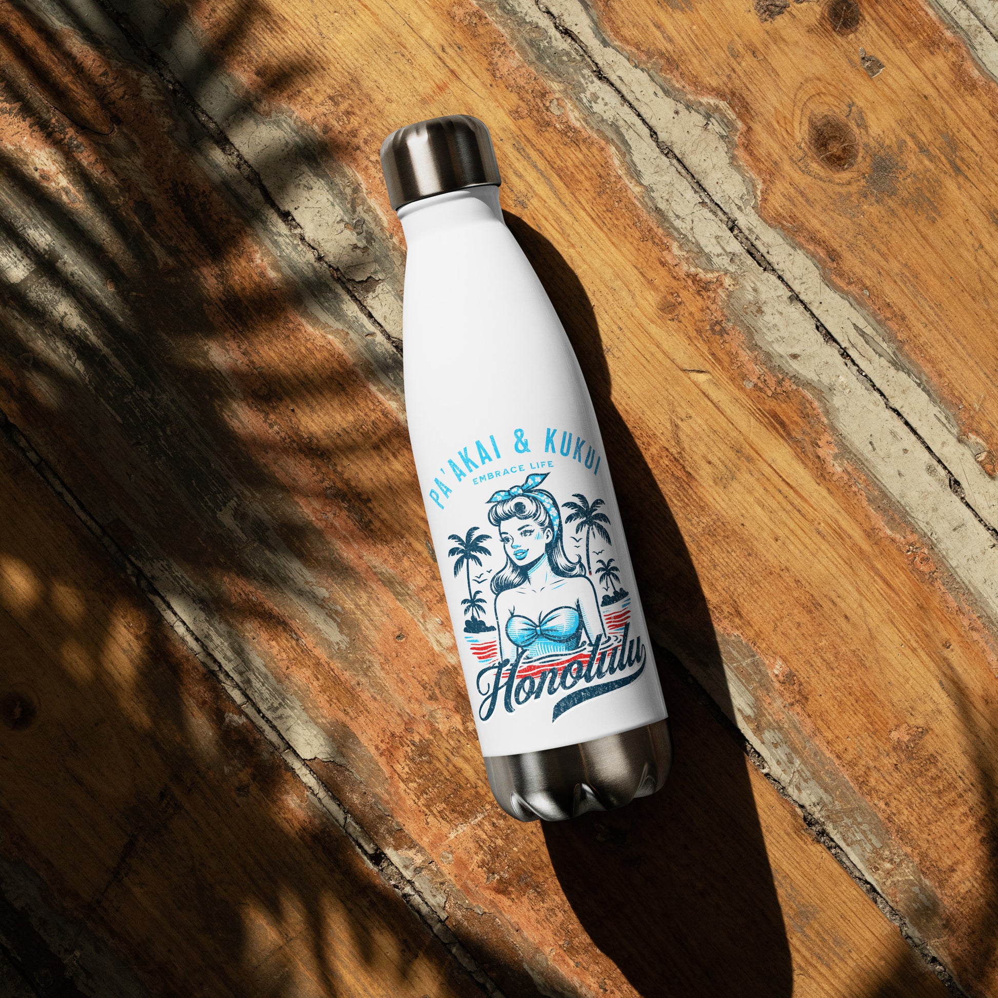 Honolulu Stainless Steel Water Bottle Water Bottle Pa'akai & Kukui