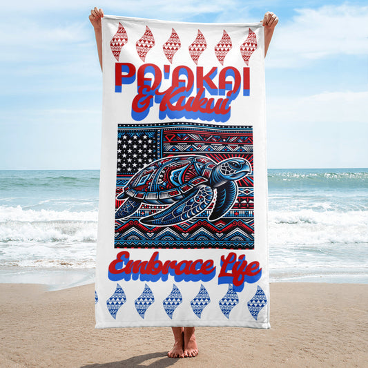 Tribal Sea Turtle Towel (Patriotic)