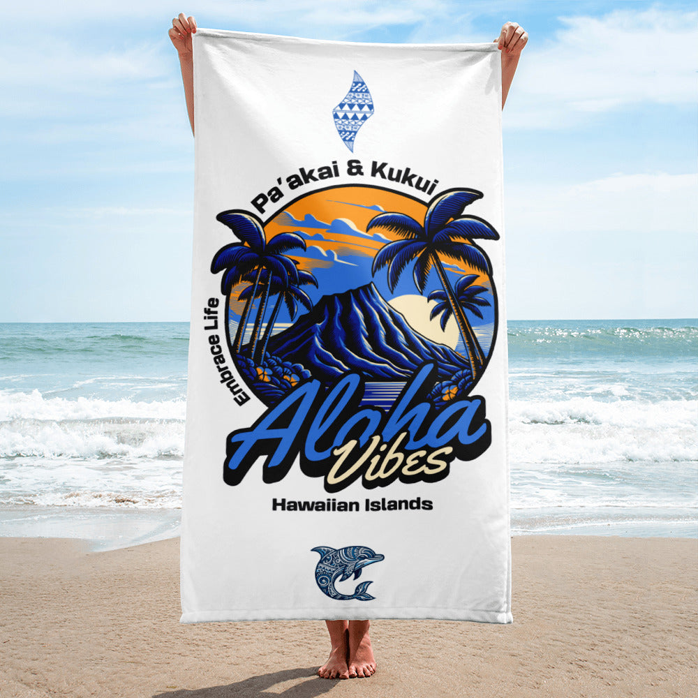Aloha Vibes (Blue) Towel Towel Pa'akai & Kukui Default Title