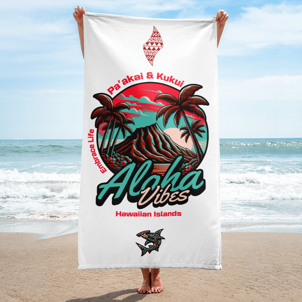 Aloha Vibes (Aqua) Towel Towel Pa'akai & Kukui Default Title
