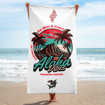 Aloha Vibes (Aqua) Towel Towel Pa'akai & Kukui Default Title