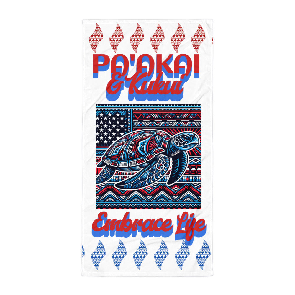 Tribal Sea Turtle Towel (Patriotic) Towel Pa'akai & Kukui