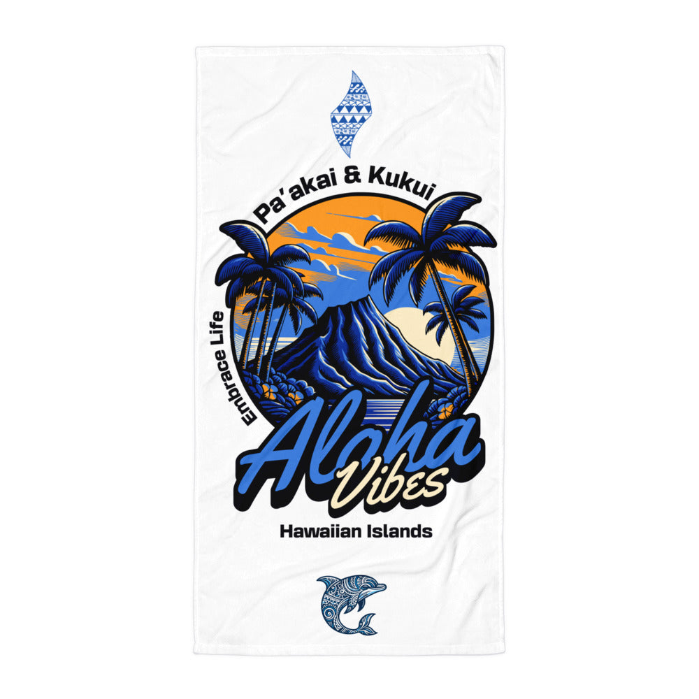 Aloha Vibes (Blue) Towel Towel Pa'akai & Kukui